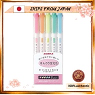 SHIPS FROM JAPAN Zebra Highlighter Mile Liner Subtle Fluorescent Colors, 5 Colors, WKT7-5C