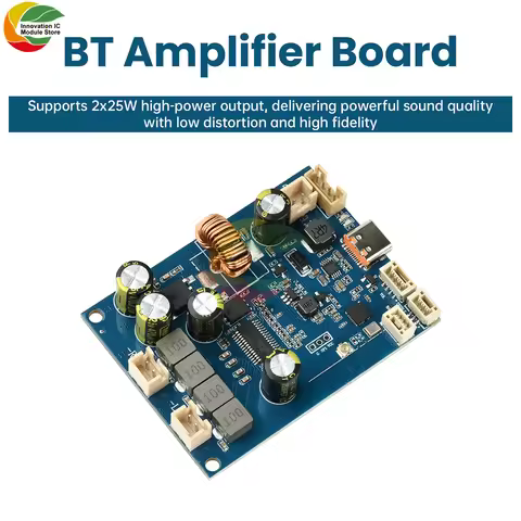DC 6.6V-8.4V Bluetooth Audio Amplifier Board With 2 * 25W Adjustable Tuning And Integrated Charging 