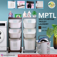Tabitha 3-Tier Laundry Basket Rack - 3-Tier Trolley Basket Laundry Rack - Multipurpose Laundry Baske