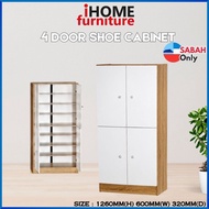 iHOME SABAH FURNITURE 🔥READY STOCK🔥4 Door Shoes Cabinet/6 Shelves Layered/Kasut Kabinet/Rak Kasut