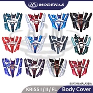 【Local Stock】 MODENAS Kriss100 Kriss110 1 2 FL Body Cover Set Kit Color Parts Kriss 100 110 Coverset Green Grey Black BM