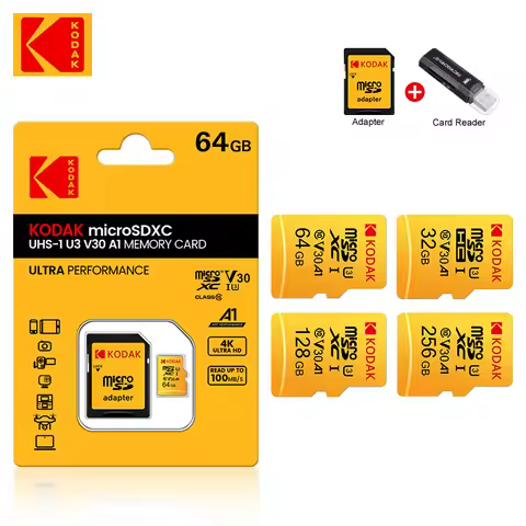 KODAK Micro SD Memory Card 512GB 256GB UP TO 90MB/s Class10 U3 32GB 64GB 128GB TF Card 4K HD For USB
