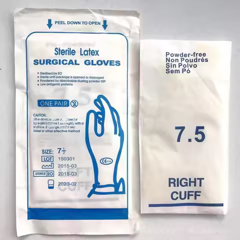 Surgical gloves with independent packaging, sterile inspection gloves (10 pairs), disposable latex r