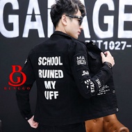 Benggo.id | Latest Jeans Jacket/Korean Style Jeans Jacket/Men's Jeans Jacket/Jeans Jacket/Motif Jean