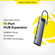 Baseus Metal 11 In 1 USB C HUB 4K@60Hz HDMI VGA Gigabit Ethernet Port PD100W 3USB TF/SD Card Reader