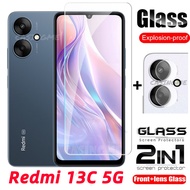 Redmi 13C 5G 2024 Film 2 in 1 Screen Protector Full Cover Tempered Glass For Redmi 13C Redmi13C 13 C