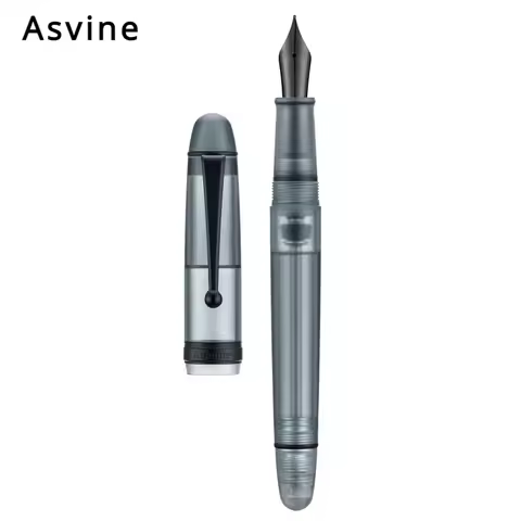 Asvine V126 Fountain Pen Acrylic Matte Black Transparent Luxury Calligraphy Pen M/F Nib School Offic