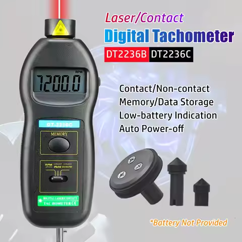 DT-2236B DT-2236C Laser Optical Contact 2 in 1 Digital Tachometer Multifunctional Speed Measuring In