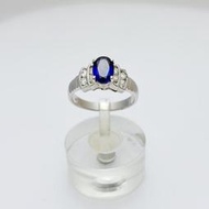 金泰源銀樓-白K金 國際圍9號 藍鋯石 藍寶 造型 鑽戒 戒指
