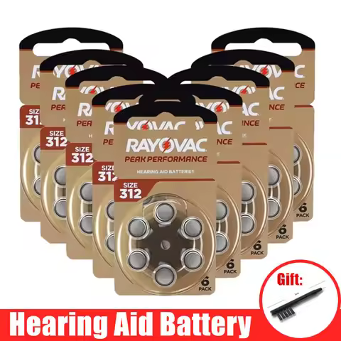 Hearing Aid Batteries 60 PCS Rayovac PEAK 1.45V High Performance 312 312A A312 PR41. Battery For BTE