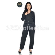 Set Seragam Dinas Guru Wanita - Atasan Abu Tua & Rok/Celana Dinas