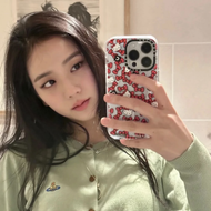 BlackPink Same Phone Case Jisoo Same Hello Kitty Pattern Phone Case for iPhone 11 12 Pro Max 13 Pro Max 6 7 8 Plus X XS XR