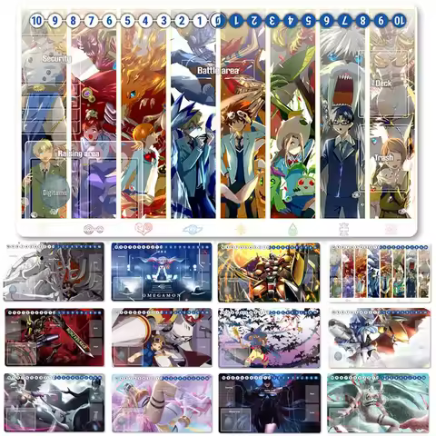 Board Game Digimon Playmat Table Mat Size 60X35 cm Mousepad Play Mats Compatible for DTCG TCG CCG-19