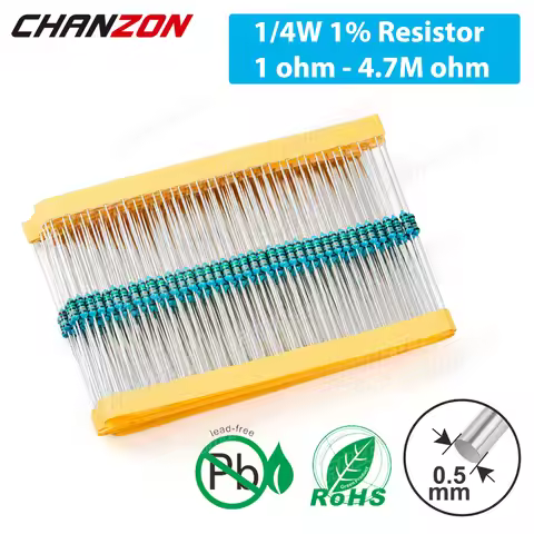 121 Values 100pcs 1/4W 1% 1ohm - 4.7M Metal Film Resistors 1/4 Watt High Precision MF Fixed 47 100 2