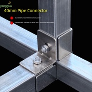 YANGGUA Square Tube Connector, 40*40mm carbon steel Pipe Fixed Joint,  galvanizing Fixed Pipe Clamp 