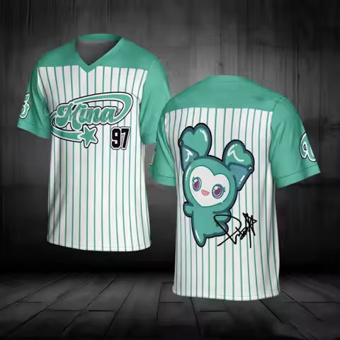 2026 Summer Men's Women's Short Sleeve Casual V-Neck T-shirt Tops Jihyo Fans TWICE Kpop Unisex Footb