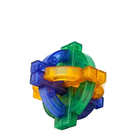 Educational Transparent IQ Brain Teaser Puzzles Luban Lock Brain Teaser Kong Ming Lock ABS Plastic I