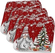 Christmas Red Stretch Couch Sofa Cushion Covers,Sectional/Individual/L/T Shape Sofa Couch Slipcover Furniture Slip Cover Protector with Elastic Bottom,Gnomes Xmas Tree Branch Birds S Size 3-PC