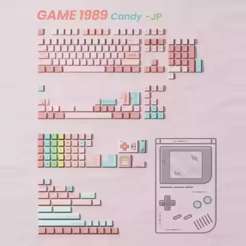 80Retros GAME 1989 Candy Keycap Set PBT Custom Cute Retro Keyboard Cap Cherry Profile Gaming KeyCap 