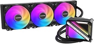 TCOMAS SJA090 360mm AIO ARGB Black CPU Cooler,Cold Head Double Layer Pudding Structure Design, 3*F09