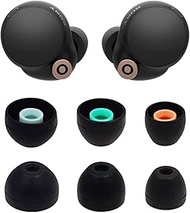 ALXCD Eartips Compatible with Sony WF-1000XM4 WF-1000XM5 Earbuds, S/M/L 3 Pairs Soft Silicone Ear Tips Earbuds Tips, Compatible with Sony WF-1000XM5 WF-1000XM4 Silicon Tips XM4 3 Pairs, SML, Black