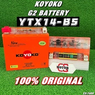 KOYOKO BATTERY YTX14 NANO GEL MODENAS JAGUH HONDA GBO GBOJ YAMAHA Y80 SUZUKI RC80 BATERI MURAH 6 BULAN QUALITY 100% ORIGINAL