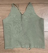 shein backless green top