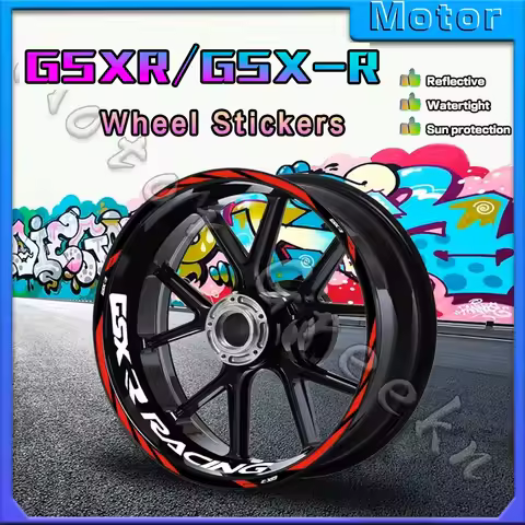 For GSXR 600 750 1000 150 GSX-R K1 K3 K4 K5 K6 K7 Motorcycle Wheel Rim Sticker Decal Stripe Tape Acc