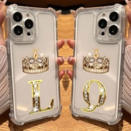 Letter L Q I R S P Clear Silicone Case for iPhone 17Air 17 16e 16 15 14 13 12 11 Pro Max Air Plus So