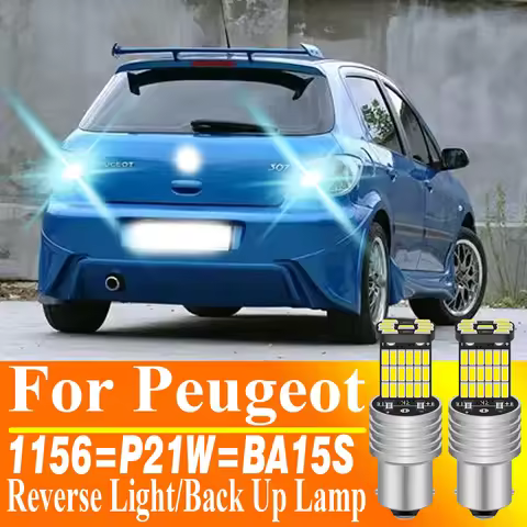 2pcs BA15S 1156 P21W 7506 Led Backup Lamp Bulb Reverse Light For Peugeot 307 206 207 208 308 3008 50