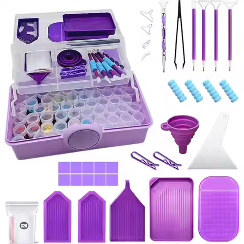 Diamond Painting Beads Storage Box Set Diamond Painting Storage Containers Diamond Art Portable Bead