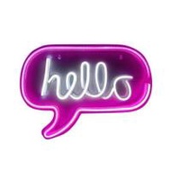 ป้ายไฟ LED CARINI HELLO สีขาว/ชมพู (1315989)