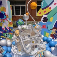 Technology Theme Kindergarten Ring Creation Tinfoil Duct KT Board Foyer Atmosphere Decoration Materi
