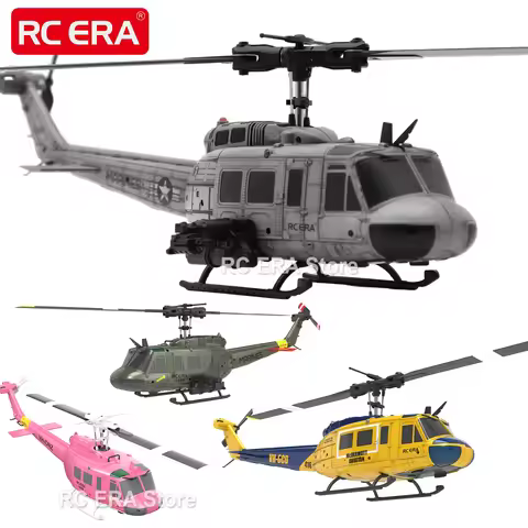 RC ERA C032 UH1 Huey Weathered Marine 6ch RC Helicopter with Optical Flow TOF Auto Stabilized Remote