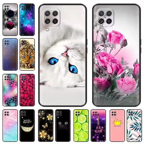For Samsung Galaxy A12 Case Painted Soft Liquid Silicon Camera Protection Phone Cover For Samsung M1
