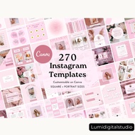 270+ Pink Instagram Canva Templates | Template IG Boho Aesthetic untuk Post, Story & Quote