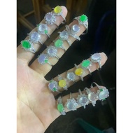 翡翠银镶戒指1个-S$158 -Grade A Natural Jadeite (each ring S$158)