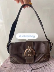 Coach中古純牛皮棕色腋下包 Shoulder Bag