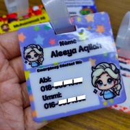 Cartoon DESIGN SCHOOL TAG BAG* CHILDREN'S TAG BAG *TANDA NAME *BAG TAG