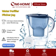 ONEHOME Filter Kettle 3.5L Portable Drinking Water Purifier filter Pitcher Jug Activated Carbon Alka