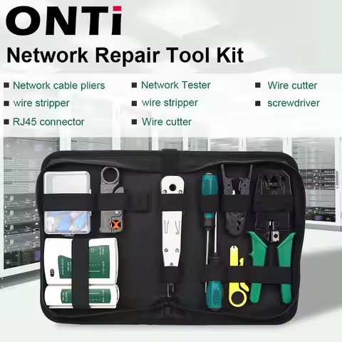 ONTi Network Tool Kit Professional Portable Ethernet Computer Maintenance LAN Cable Tester Crimper C