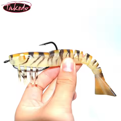 TAKEDO LIVE SHRIMP LV01A 90MM 8G 120MM 17G Prawn Lure TPR Artificial Bait Soft Lure Fishing Shrimp L