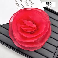 Aplikasi Bunga 3D Dahlia Organza Silk Renda Korsase Gaun Jahit Pesta Bridesmaid Brukat