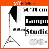 MYHZ_Studio 50x70cm Softbox Lighting Umbrella E27 Socket Light Lamp 3200K 5500K Studio Lighting Set