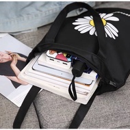 【 READY STOCK 】( 1 PCS ) ( 0825 ) Tote Canvas Bag With Zip Student Tuition Bag Shopping Bag Simple B