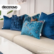 Luxury Blue European Pillow Cover 45x45cm Velvet Sofa Cushion Cover Throw Pillow Case Y4QG CJVG VOMB