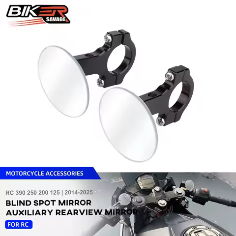 For RC390 RC250 RC200 RC125 Blind Spot Mirror Auxiliary Rearview Mirror Wide Angle 360 Degree Adjust