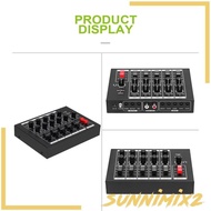 [Sunnimix2] 10 Channel Audio Mixer 5 in 1 Out Compact Audio Mixer for Bass Guitars