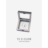 Yi Z CLUB Fashion Asymmetrical Pink Agate Small Dot Simple Light Luxury Niche Design Earrings Jewelr