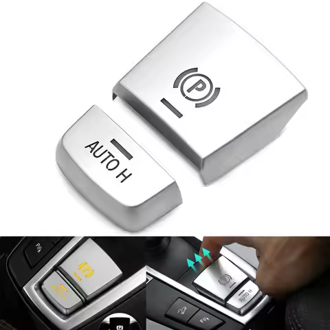Electronic Handbrake Parking Brake P AUTO H Button Switch Cover Trim Sticker For BMW 5 6 7 Series 5G